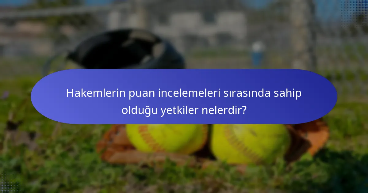 Hakemlerin puan incelemeleri sırasında sahip olduğu yetkiler nelerdir?