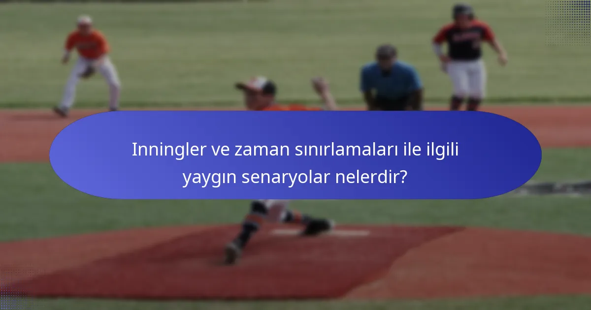 Inningler ve zaman sınırlamaları ile ilgili yaygın senaryolar nelerdir?