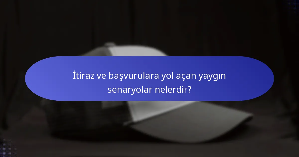 İtiraz ve başvurulara yol açan yaygın senaryolar nelerdir?