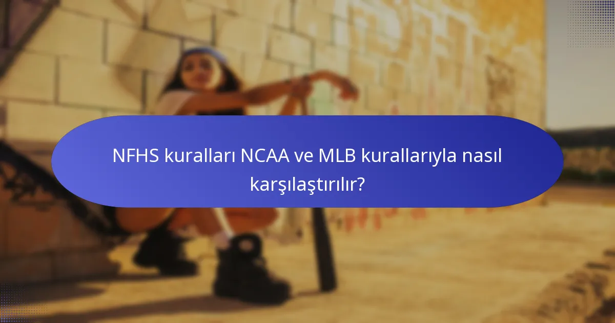 NFHS kuralları NCAA ve MLB kurallarıyla nasıl karşılaştırılır?